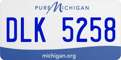 MI license plate DLK5258
