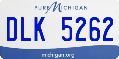MI license plate DLK5262
