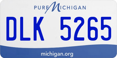 MI license plate DLK5265