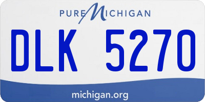 MI license plate DLK5270