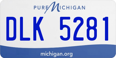 MI license plate DLK5281