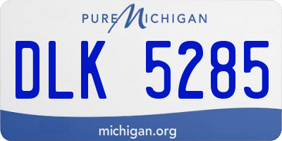 MI license plate DLK5285