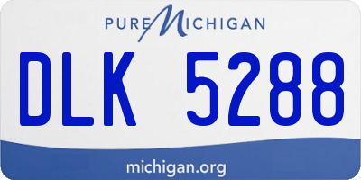 MI license plate DLK5288