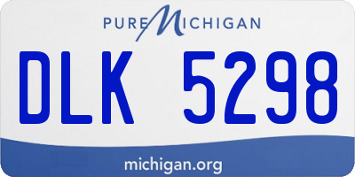 MI license plate DLK5298