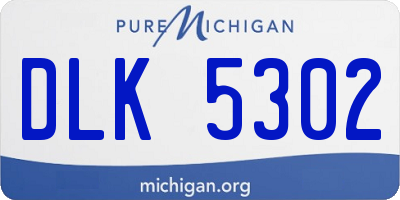 MI license plate DLK5302