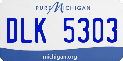 MI license plate DLK5303