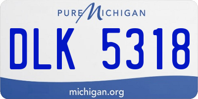 MI license plate DLK5318