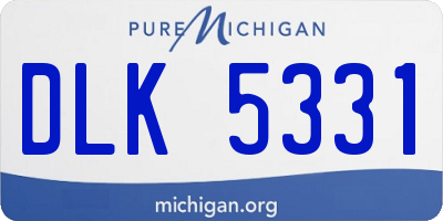 MI license plate DLK5331