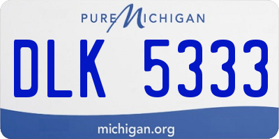 MI license plate DLK5333
