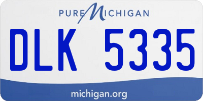 MI license plate DLK5335