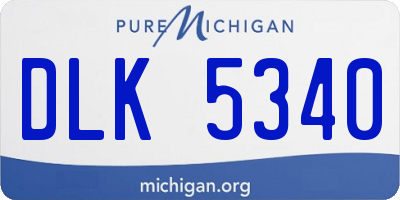 MI license plate DLK5340