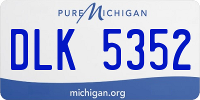 MI license plate DLK5352