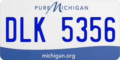 MI license plate DLK5356