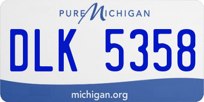 MI license plate DLK5358