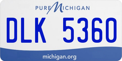 MI license plate DLK5360