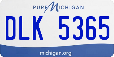 MI license plate DLK5365