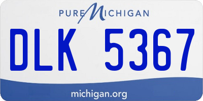 MI license plate DLK5367