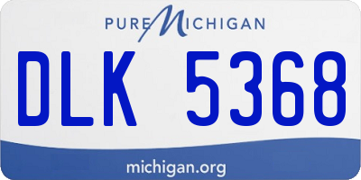 MI license plate DLK5368