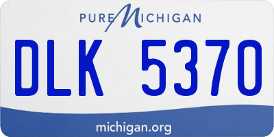 MI license plate DLK5370