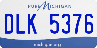 MI license plate DLK5376