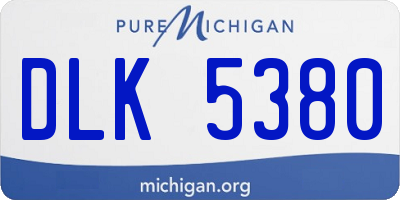 MI license plate DLK5380