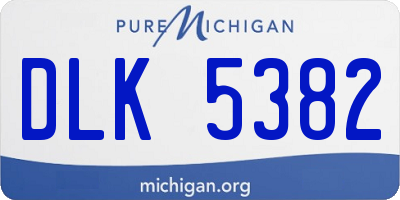 MI license plate DLK5382