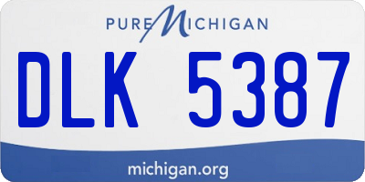 MI license plate DLK5387