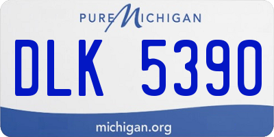 MI license plate DLK5390