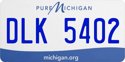 MI license plate DLK5402
