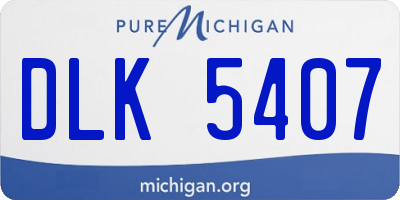 MI license plate DLK5407