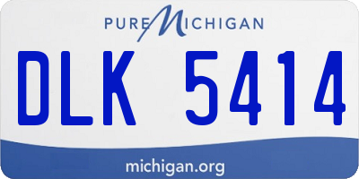 MI license plate DLK5414