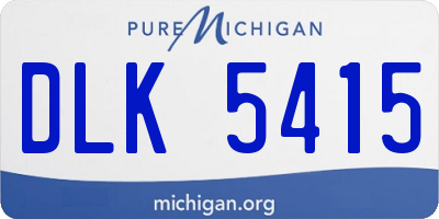 MI license plate DLK5415