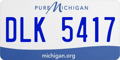 MI license plate DLK5417