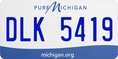 MI license plate DLK5419