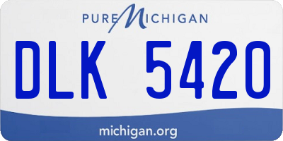 MI license plate DLK5420