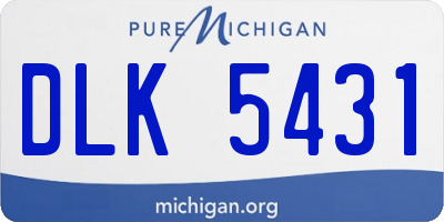 MI license plate DLK5431