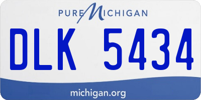 MI license plate DLK5434