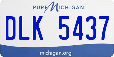 MI license plate DLK5437