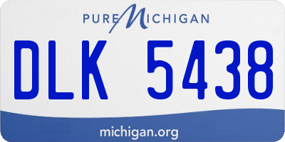 MI license plate DLK5438