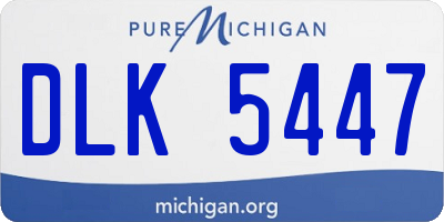 MI license plate DLK5447