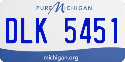 MI license plate DLK5451