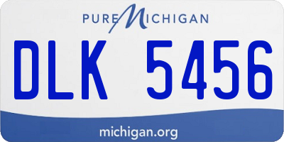 MI license plate DLK5456