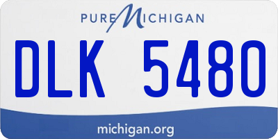 MI license plate DLK5480