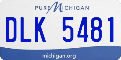 MI license plate DLK5481