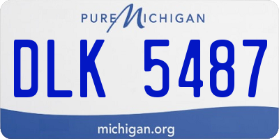 MI license plate DLK5487