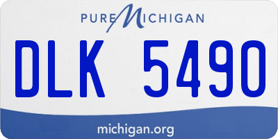 MI license plate DLK5490
