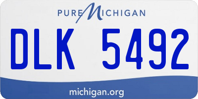 MI license plate DLK5492