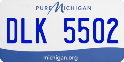 MI license plate DLK5502