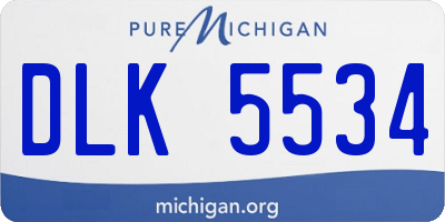 MI license plate DLK5534