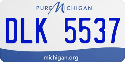 MI license plate DLK5537